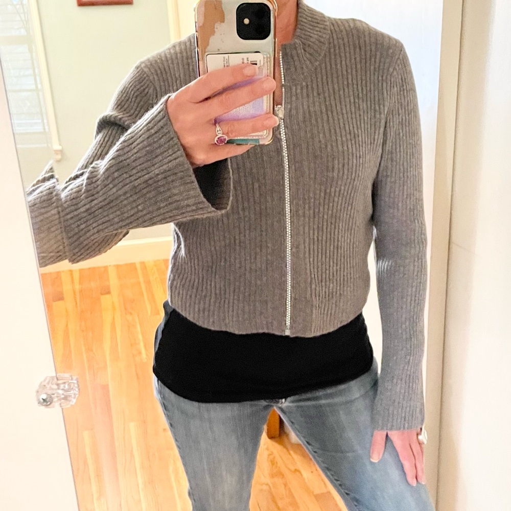 Minnie Rose Cropped Zipper Cardigan